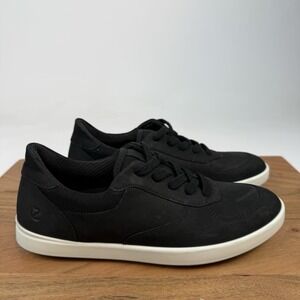 New Womens ECCO Leisure Black Leather Sneaker‎ Shoes Size EU 37 6-6.5